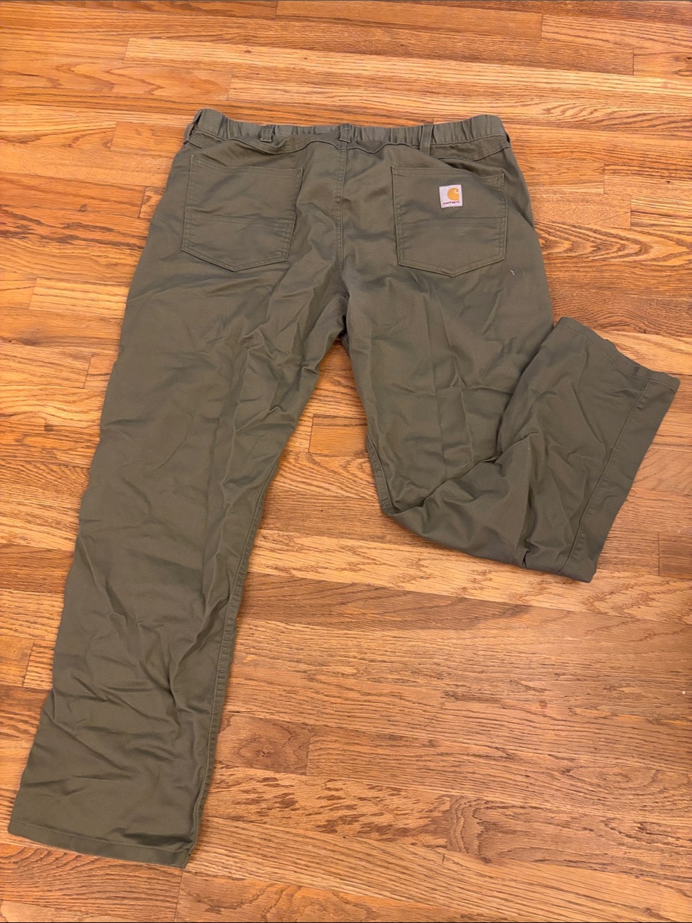 Carhartt Men's Olive Work Cargo Pants with Back Pockets